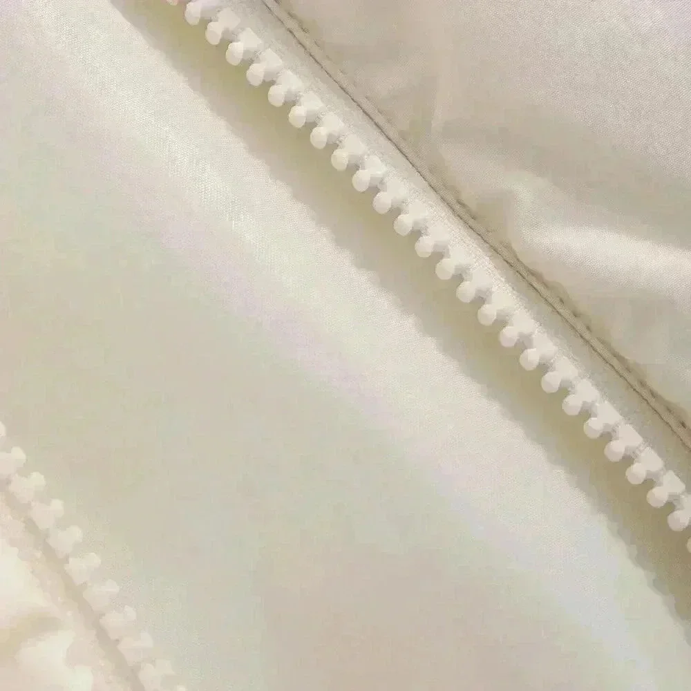 Beige Casual Women's White Sleeveless Padded Coat - Picture 5 of 6